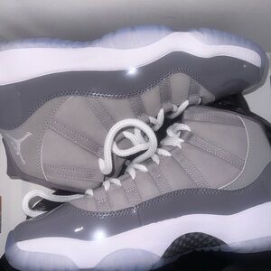 Jordan Gray and White 11 Retro Sneakers